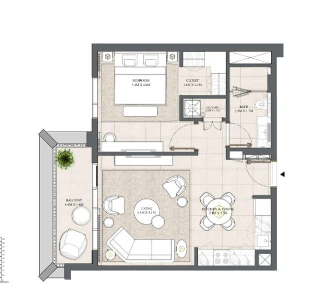 Charmantes 1-Schlafzimmer-Apartment - perfekt für kleine Familien