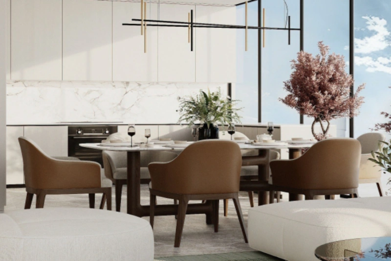 Stilvolle Wohnung mit einem Schlafzimmer und modernem Design