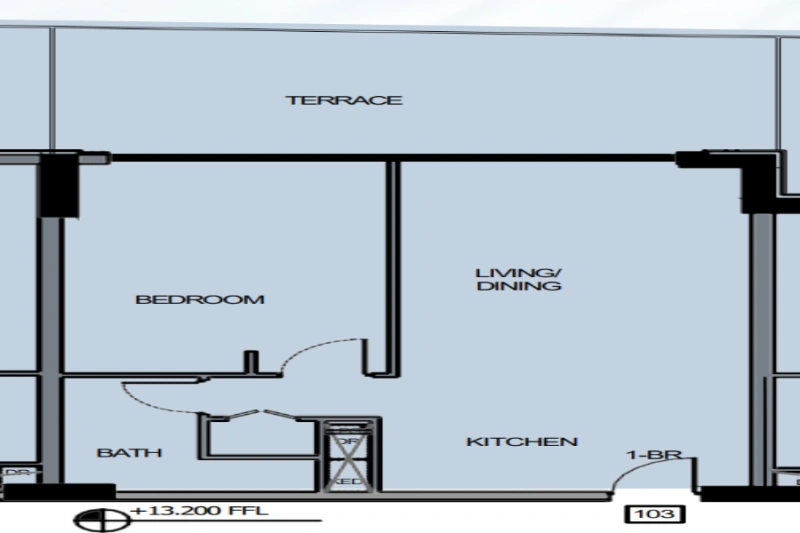 Stilvolle Wohnung mit einem Schlafzimmer und modernem Design