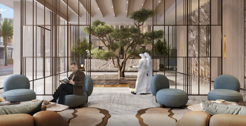 Geräumiges Studio-Apartment mit modernem Design und stilvollem Layout.