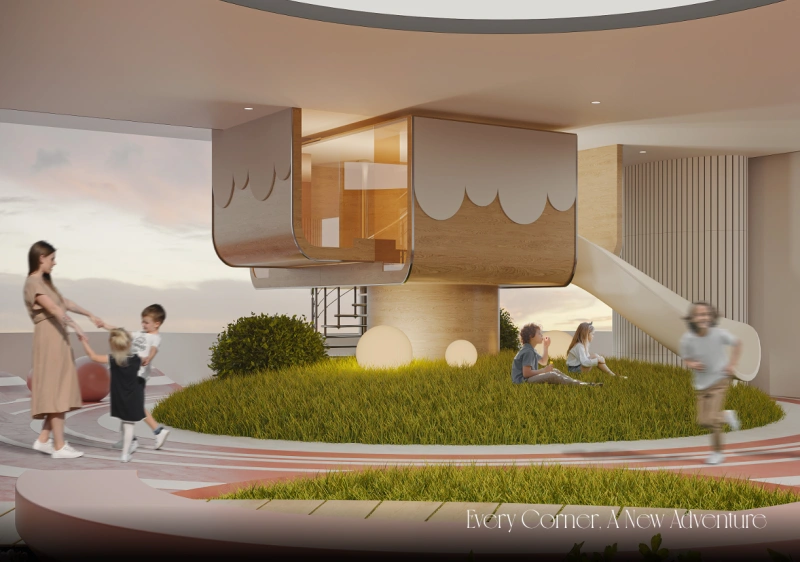 Geräumiges Studio-Apartment mit modernem Design und stilvollem Layout.