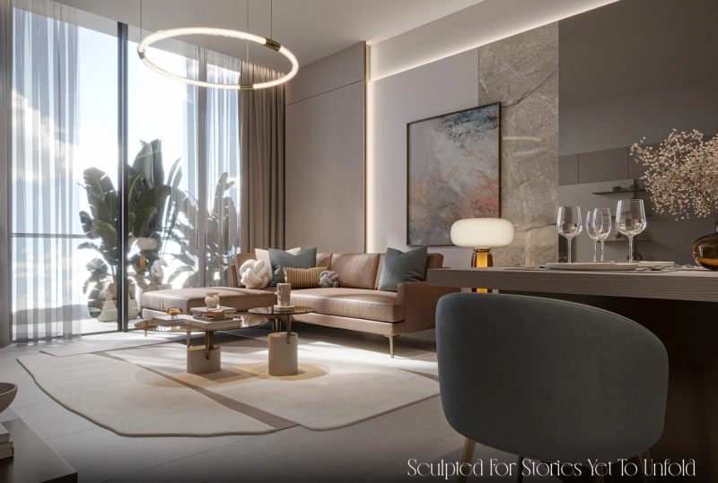 Geräumiges Studio-Apartment mit modernem Design und stilvollem Layout.