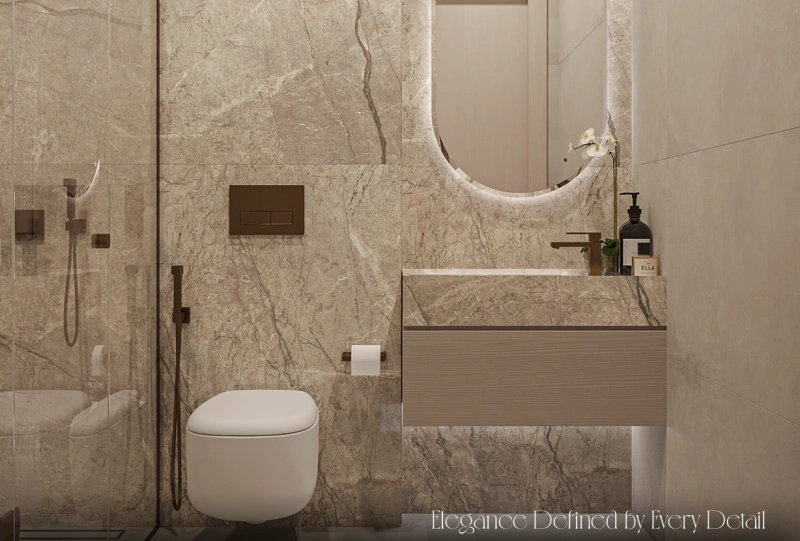 Geräumiges Studio-Apartment mit modernem Design und stilvollem Layout.