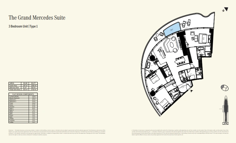 3-Zimmer Ultra-Luxuswohnung mit atemberaubender Aussicht bei Mercedes-Benz Places by Binghatti