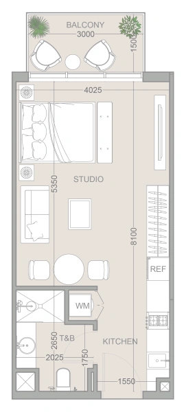 1-Bedroom Apartment in "1WOOD RESIDENCE 2"