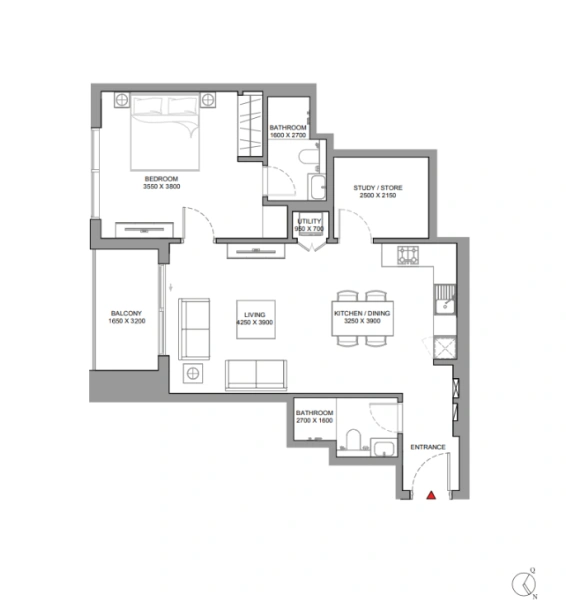 Moderne 1-Zimmer-Wohnung mit Arbeitszimmer: Lifestyle & Lage perfekt vereint!