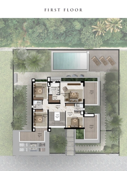 Luxus-Apartment mit 5 Schlafzimmern, Hausmädchenzimmer und eigenem Bad, riesigem Grundriss