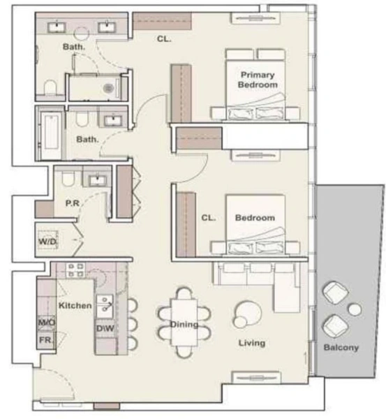 Modernes Apartment mit Blick auf Uptown Dubai und hochwertigen Porzelanfliesen!