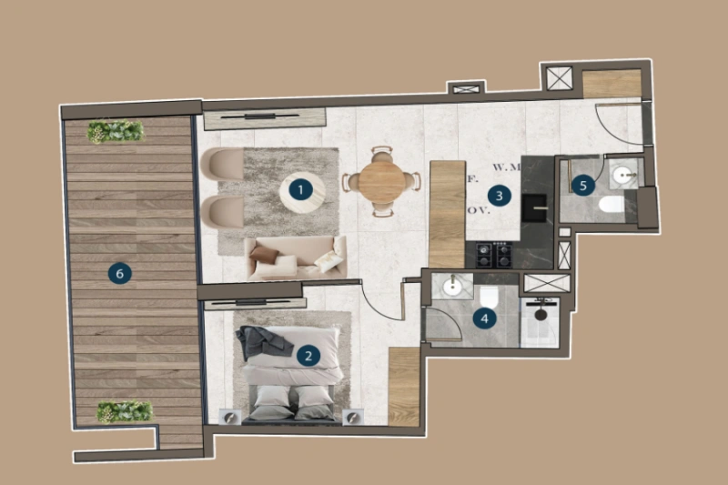 Appartement mit einem Schlafzimmer