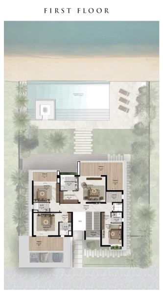 Luxuriöse Villa mit 6 Schlafzimmern, Hausmädchenzimmer, angrenzendem Bad und riesigem Saloon!