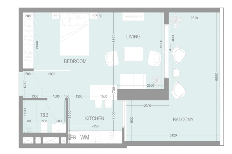 Schickes Studio-Apartment mit modernem Design