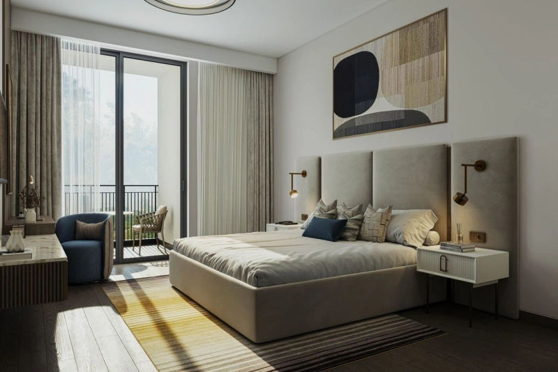 Luxuriöse 3-Zimmer Wohnung mit Marriott Hotel Residence und Maids Room