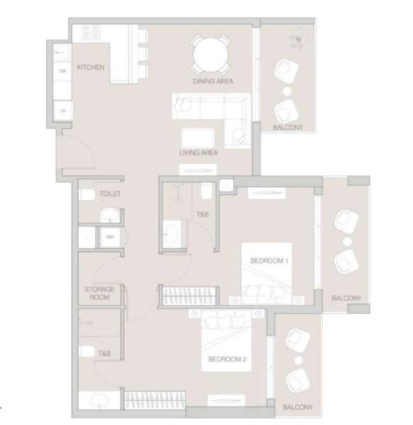 Stunning luxurious two bedroom apartment at The Fifth Tower by Object 1, JVC