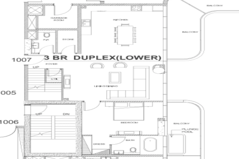 Duplex-Wohnung mit drei Schlafzimmern