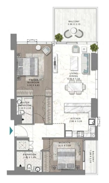 Geräumige 2-Zimmer Wohnung mit Balkon am Golfplatz - Ihr neues Zuhause in grüner Idylle!