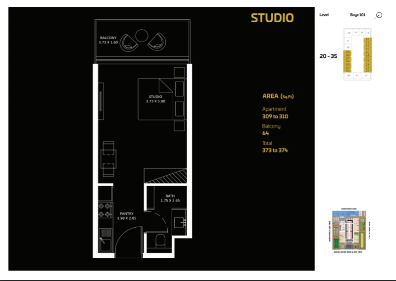 Schickes Studio-Apartment mit tollen Annehmlichkeiten in bester Lage!