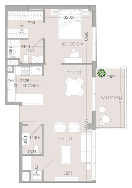 1-Bedroom Apartment in "IR1DIAN PARK1"