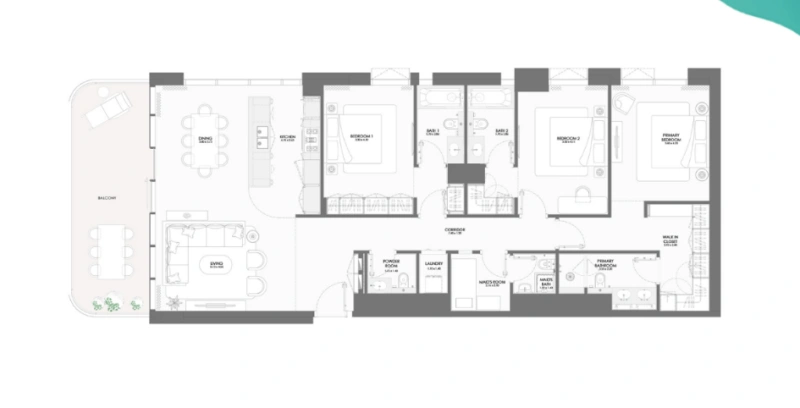 Elegantes Strand-Apartment mit 3 Schlafzimmern. Beachfront Living voller Eleganz.