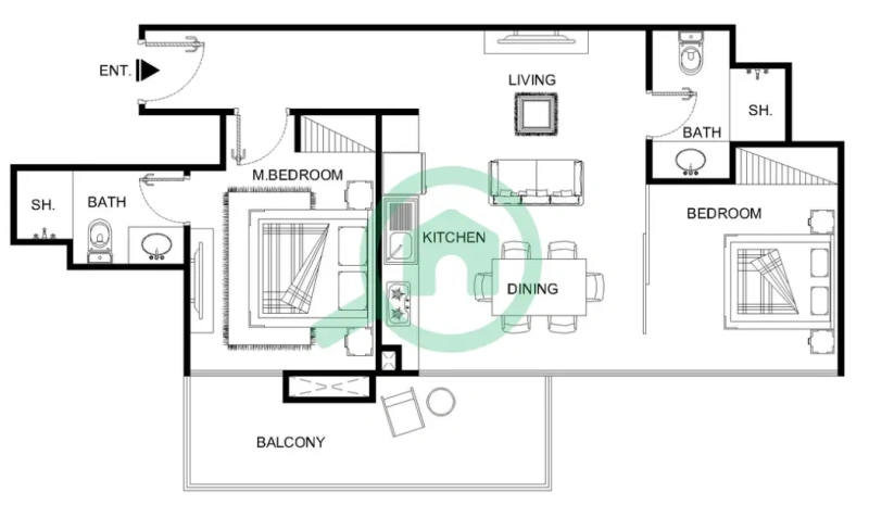 Komplett möblierte 3-Zimmer-Wohnung im Studio One Tower, Dubai Marina - Luxus pur!