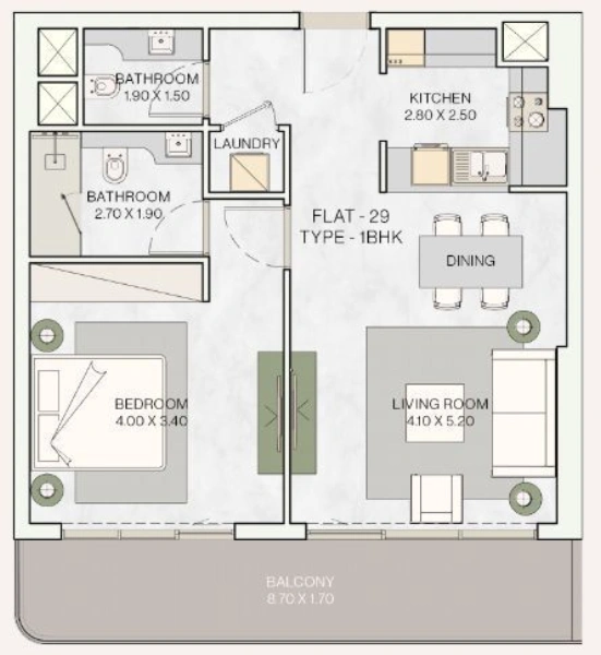 Moderne 1-Zimmer Wohnung mit Smart Home Technologie in Top Lage JVC!