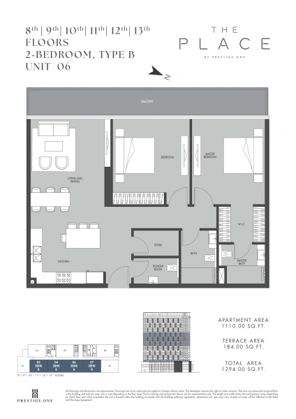 2-Bedroom Apartment in "The Place by Prestige One"