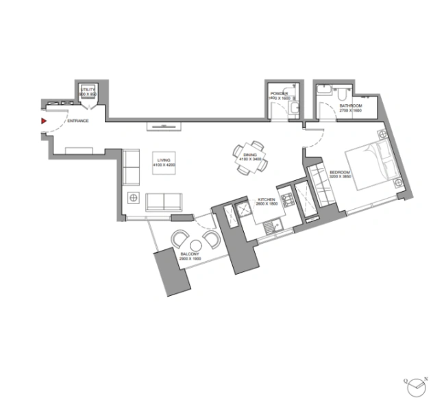 Modernes 1-Zimmer-Apartment mit elegantem Design, tollen Annehmlichkeiten.