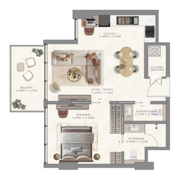 Geräumiges 1-Zimmer-Apartment mit riesigem Grundriss - Ideal für Singles oder Paare!
