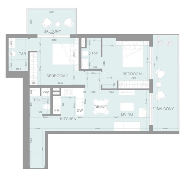 Moderne 2-Zimmer Wohnung in JVT mit Smart Home Ausstattung