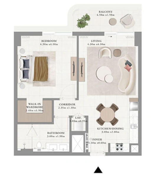 Moderne 2-Zimmer Wohnung mit Poolblick in Promenadenähe