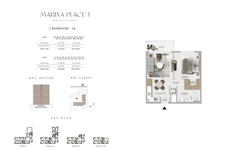 Traumhaftes 1-Zimmer-Apartment mit Meerblick in exklusiver Wasservillenanlage