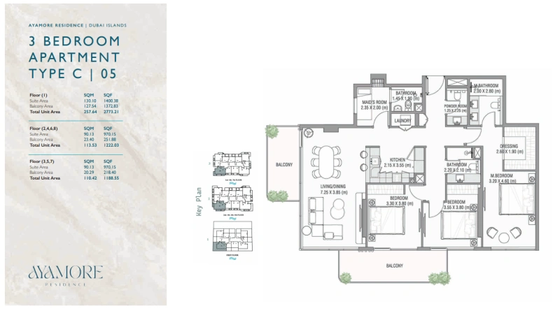 Luxuriöses Wohnen am Strand in Eleganz - 3-Schlafzimmer-Apartment