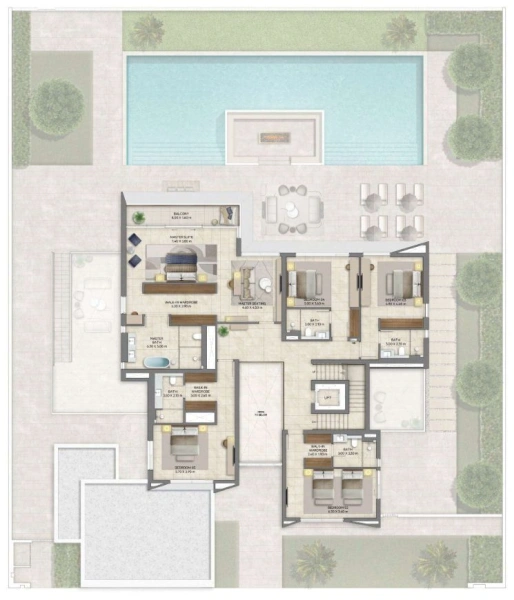 Traumvilla mit 6 Schlafzimmern in Luxus-Community am Lagunenufer