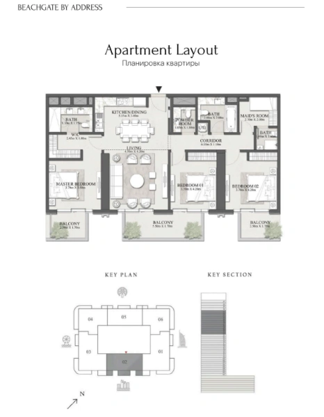 Traumhaftes Strandapartment mit 3 Schlafzimmern, Personalraum und eigenem Bad - direkt am Meer!