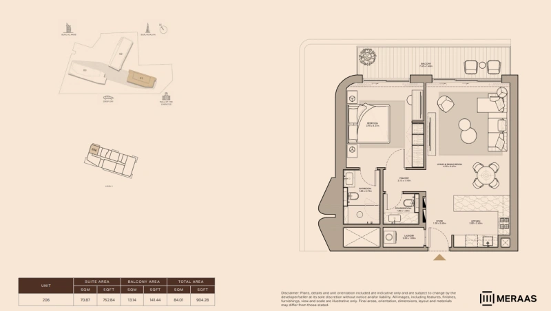 Luxuriöses 1-Schlafzimmer-Apartment in bester Lage