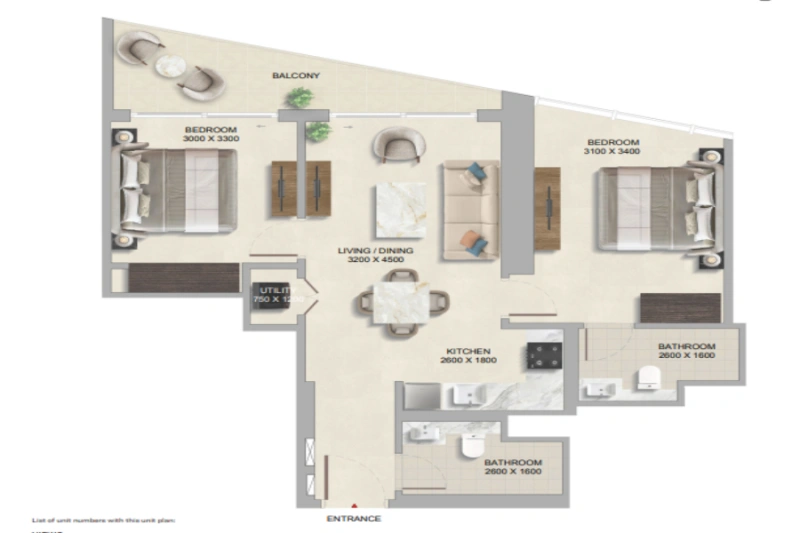 Appartement mit zwei Schlafzimmern