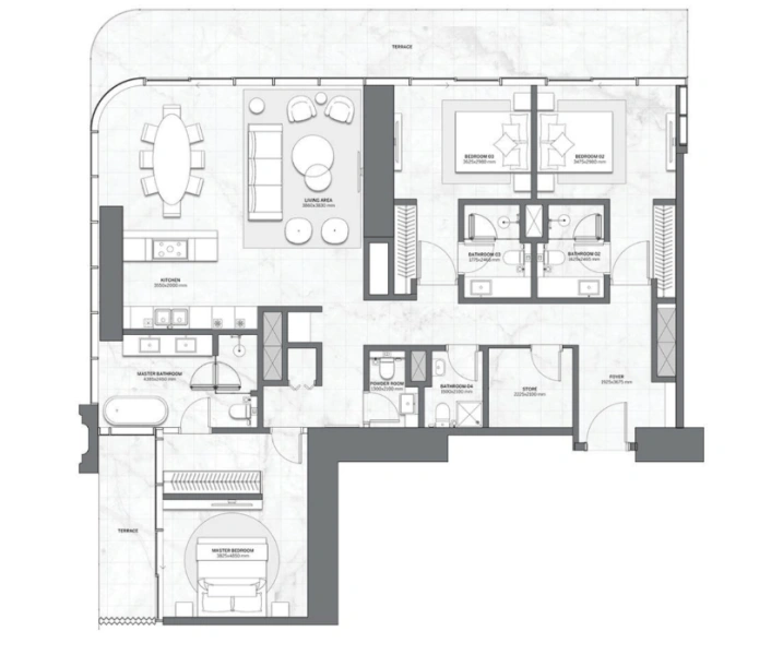 Luxuriöses 3-Zimmer-Apartment in einem atemberaubenden und luxuriösen Hotelambiente