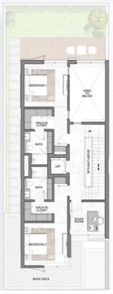 Modernes 3-Zimmer-Reihenendhaus mit Marmor-Treppe