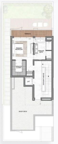 Modernes 3-Zimmer-Reihenendhaus mit Marmor-Treppe