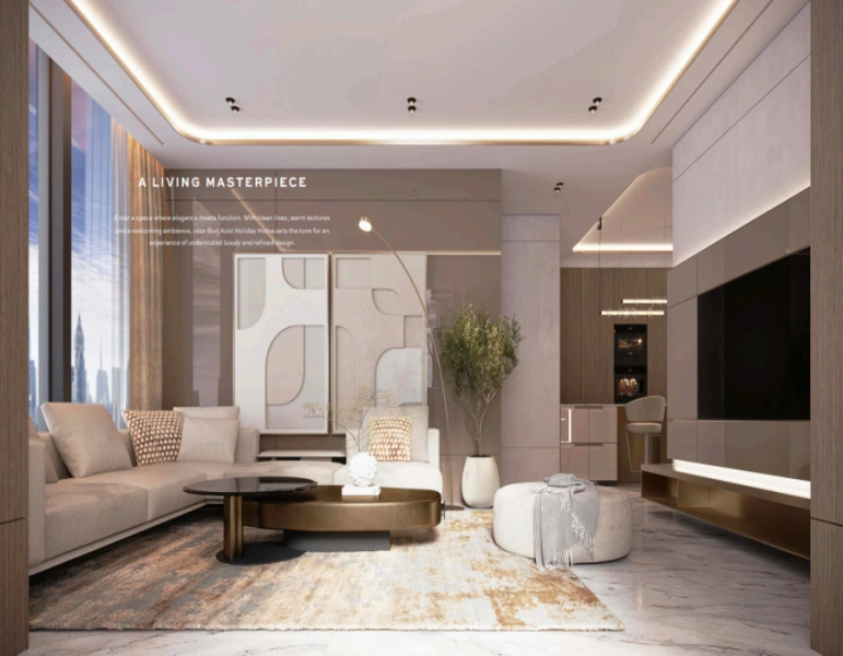 Impresionante apartamento de un dormitorio con sala de estudio de diseño moderno