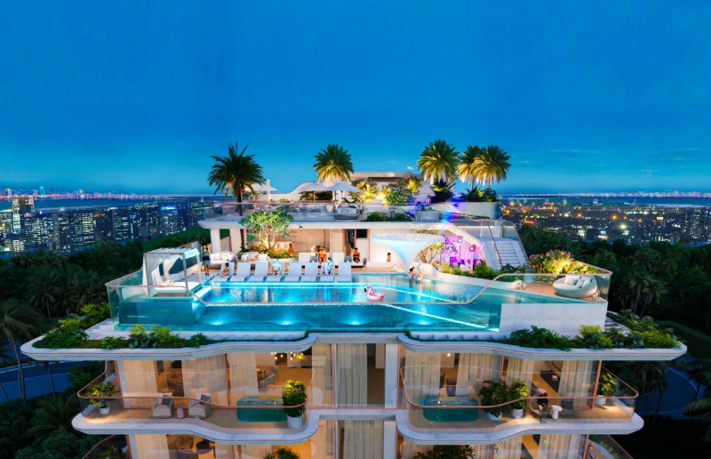 Exklusives 3-Zimmer-Penthouse mit Zimmer für das Personal im Island Beach Living-Stil