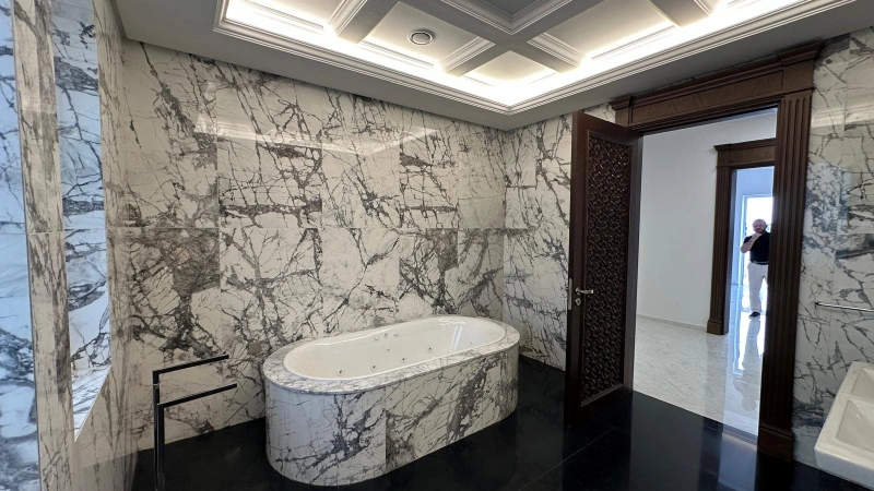 5BR Signature Villa Frond C Palm Jumeirah - Blick auf Atlantis