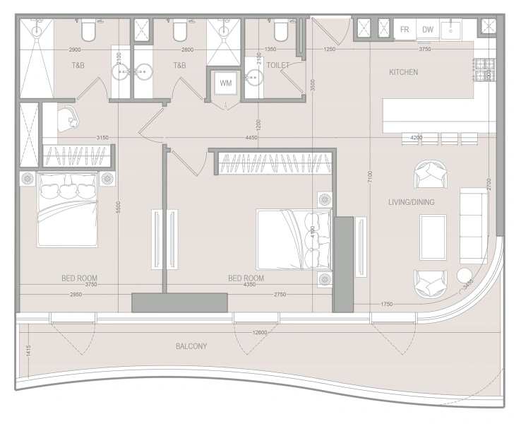 2-Bedroom Apartment in "A1LA RESIDENCE"