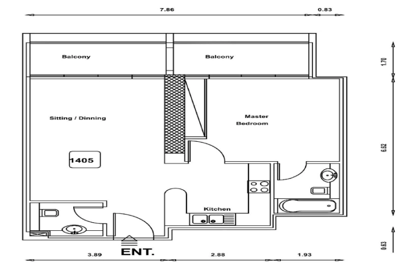 Panoramablick von der Ein-Zimmer-Wohnung in bester Lage