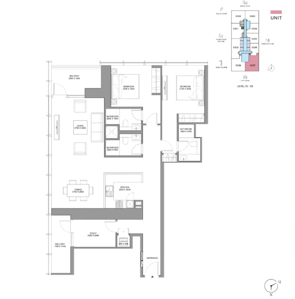 Geräumige 2-Zimmer-Wohnung mit Arbeitszimmer. Riesiges Layout, perfekt für Familie oder Home Office!