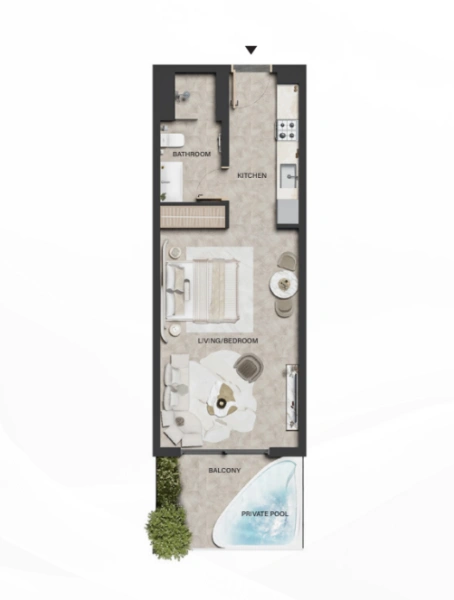 Stilvolles Studio-Apartment mit modernem Design