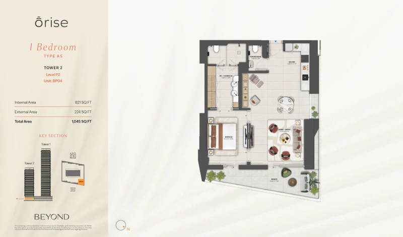 Luxuriöses Apartment mit Strandlage und 360° Sonnenaufgangsblick in Orise Tower by Beyond!