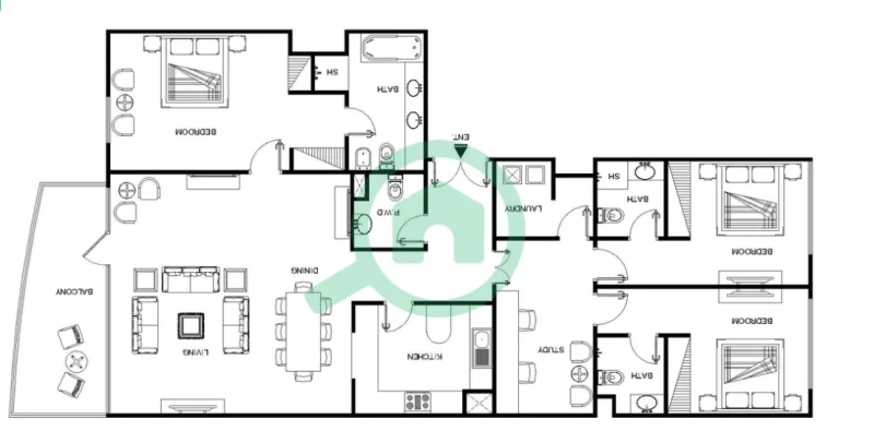Modernisiertes Luxusapartment in Aquamarine, Tiara Residence, Palm Jumeirah