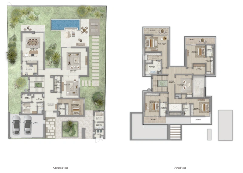 Luxuriöse 5-Zimmer-Villa mit Familienzimmer, Personal- und Fahrerzimmer,Privatpool und vier Balkonen