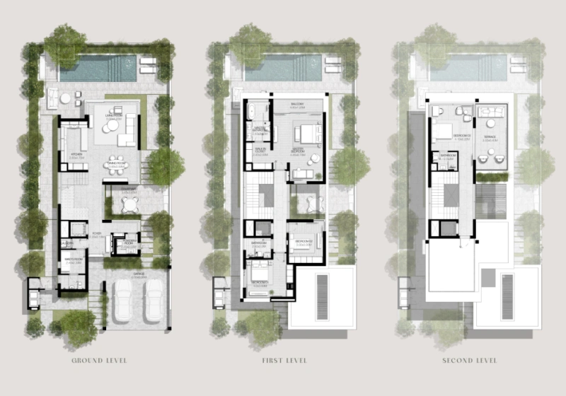 Luxuriöse 4-Zimmer-Villa mit Zimmer für das Personal, angeschlossenem Bad und privatem Pool