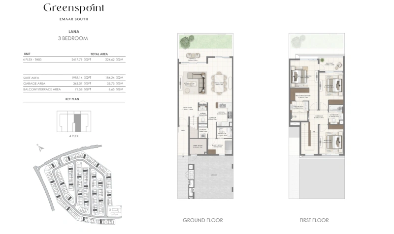 Geräumiges Stadthaus mit 3 Schlafzimmern, Dienstzimmer und eigenem Bad.
